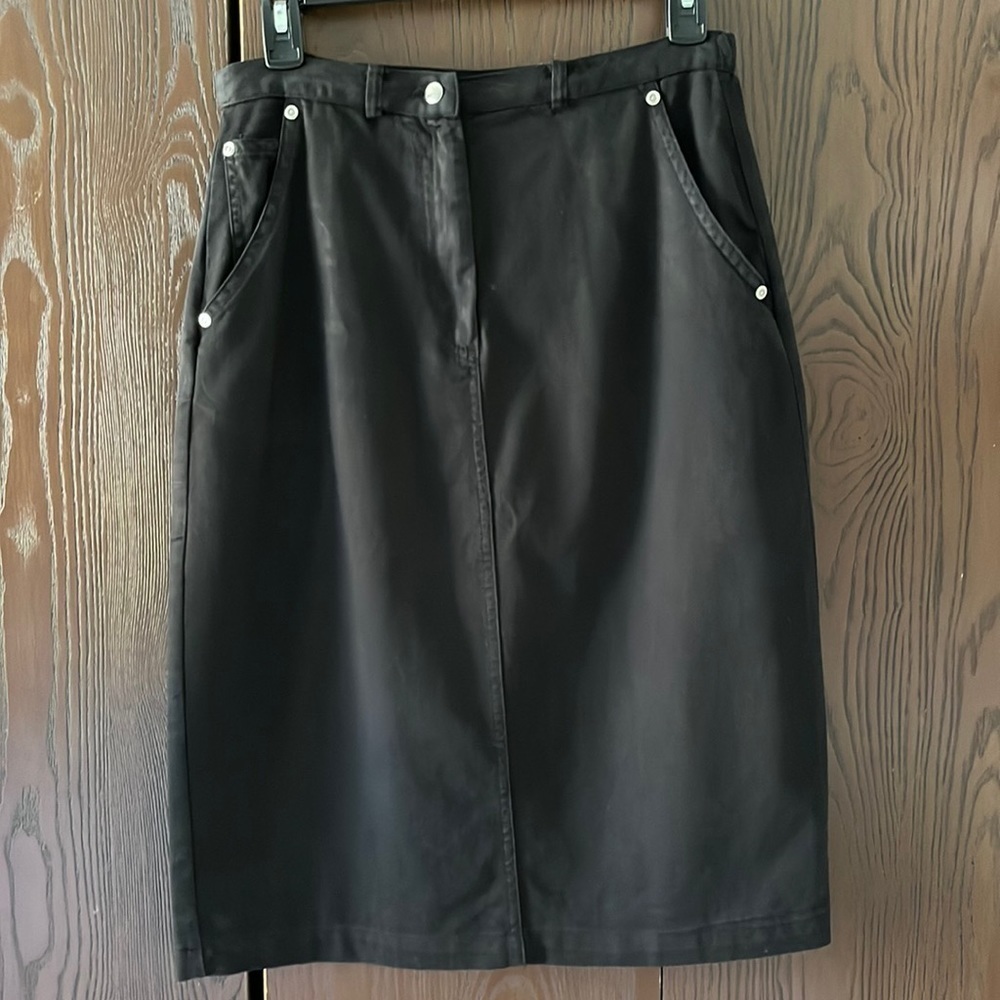 Cynthia Max black jeans skirt. Size Medium petite.